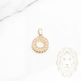 Pendentif - Or 10K jaune "O" pavé de cz - PEG888