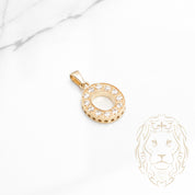 Pendentif - Or 10K jaune "O" pavé de cz - PEG888