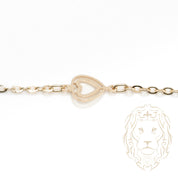 Bracelet - Or 10K jaune barre gravable 4mm avec découpe en coeur - BRG763