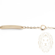 Bracelet - Or 10K jaune barre gravable 4mm avec coeur - BRG765