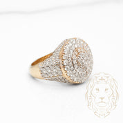 Bague - Or 10K deux tons jaune & blanc cercle pavé de diamants lab VS 1.40CT - RIGL096