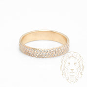 Bague - Or 10K jaune semi-éternité pavé de diamants lab 0.60CT - RIGL097