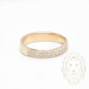 Bague - Or 10K jaune semi-éternité pavé de diamants lab 0.60CT - RIGL097