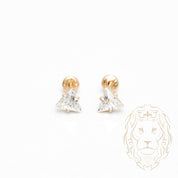 Studs à visser - Or 10K jaune pierre cz coupe trillion - BOG1010