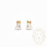 Studs à visser - Or 10K jaune pierre cz coupe trillion - BOG1010