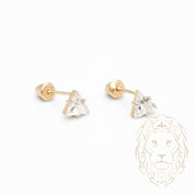 Studs à visser - Or 10K jaune pierre cz coupe trillion - BOG1010