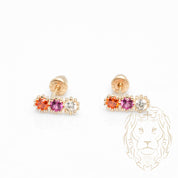 Studs à visser - Or 10K jaune trinité pierres cz - BOG1012