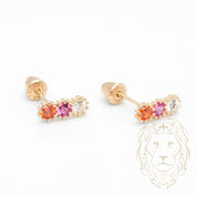 Studs à visser - Or 10K jaune trinité pierres cz - BOG1012