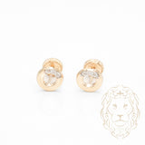 Studs à visser - Or 10K deux tons jaune & blanc cercle serti de pierres cz - BOG1013