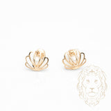 Studs à visser - Or 10K jaune coquillage & perle - BOG1014