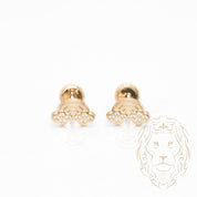 Studs à visser - Or 10K jaune arc-en-ciel pavé de cz - BOG1021