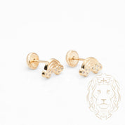 Studs à visser - Or 10K jaune arc-en-ciel pavé de cz - BOG1021