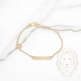 Bracelet - Or 10K jaune barre gravable 4mm avec découpe en coeur - BRG763