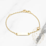 Bracelet - Or 10K jaune barre gravable 4mm avec étoile - BRG764