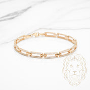 Bracelet - Or 10K jaune pavé de pierres cz - BRG769