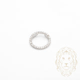 Pendentif - Or 10K blanc cercle pavé de diamants naturels 0.15CT - PEGD050