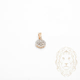 Pendentif - Or 14K deux tons jaune & blanc grappe de diamants naturels 0.15CT coupe rond brillant - PEGD051