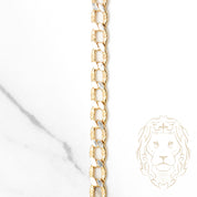 Chaîne - Or 10K deux tons jaune curb coupe diamant 4.3mm - CHG902