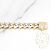 Bracelet - Or 10K jaune monaco 6.9mm & box lock pavé de cz - BRG768