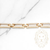 Bracelet - Or 10K jaune pavé de pierres cz - BRG769