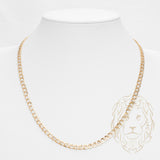 Chaîne - Or 10K deux tons jaune & blanc curb coupe diamant 4.8mm - CHG922