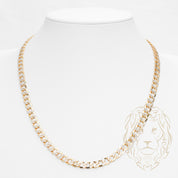 Chaîne - Or 10K deux tons jaune & blanc curb coupe diamant 6.4mm - CHG924