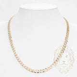 Chaîne - Or 10K deux tons jaune & blanc curb coupe diamant 6.4mm - CHG924