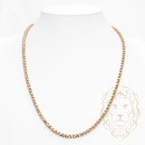 Chaîne - Or 10K deux tons jaune & blanc pineapple franco solide coupe diamant 4.2mm - CHG957