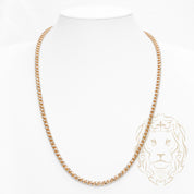 Chaîne - Or 10K deux tons jaune & blanc pineapple franco solide coupe diamant 4.6mm - CHG958