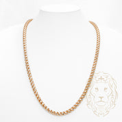 Chaîne - Or 10K deux tons jaune & blanc pineapple franco solide coupe diamant 6.6mm - CHG959