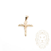 Pendentif - Or 10K jaune croix avec Jésus - PEG897
