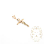Pendentif - Or 10K jaune croix avec Jésus - PEG897