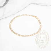 Bracelet - Or 10K deux tons jaune & blanc figaro coupe diamant 3.6mm - BRG778