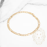 Bracelet - Or 10K deux tons jaune & blanc figaro coupe diamant 4.4mm - BRG779