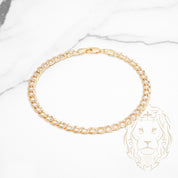 Bracelet - Or 10K deux tons jaune & blanc curb 4.5mm - BRG782