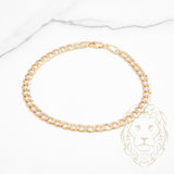 Bracelet - Or 10K deux tons jaune & blanc curb 4.8mm - BRG783