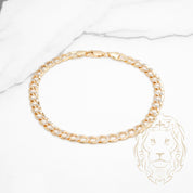 Bracelet - Or 10K deux tons jaune & blanc curb 5.4mm - BRG784