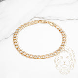 Bracelet - Or 10K deux tons jaune & blanc curb 6.4mm - BRG785