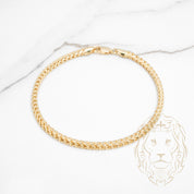 Bracelet - Or 10K jaune franco solide 3mm - BRG786