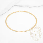 Bracelet - Or 10K jaune cuban link solide 2.6mm - BRG795