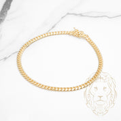 Bracelet - Or 10K jaune cuban link solide 3.85mm - BRG797