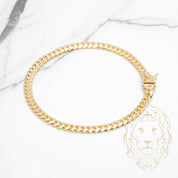 Bracelet - Or 10K jaune cuban link solide 5mm - BRG798