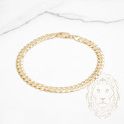 Bracelet - Or 10K jaune curb solide 6mm - BRG803