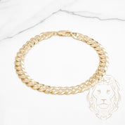 Bracelet - Or 10K jaune curb solide 7.6mm - BRG804