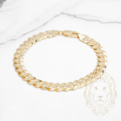 Bracelet - Or 10K jaune curb solide 8.6mm - BRG805