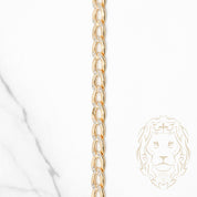 Chaîne - Or 10K deux tons jaune & blanc curb coupe diamant 5.4mm - CHG923