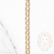 Chaîne - Or 10K deux tons jaune & blanc curb coupe diamant 6.4mm - CHG924