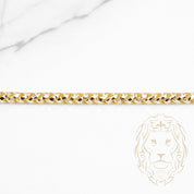 Bracelet - Or 10K jaune pineapple franco solide coupe diamant 3mm - BRG791