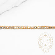 Bracelet - Or 10K deux tons jaune & blanc pineapple franco solide coupe diamant 3mm - BRG793