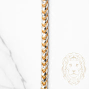 Chaîne - Or 10K deux tons jaune & blanc pineapple franco solide coupe diamant 4.6mm - CHG958